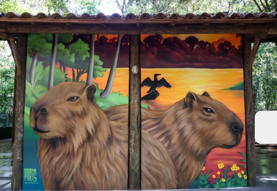 Painéis da "Biodiversidade em Cores" no Parque do Ingá